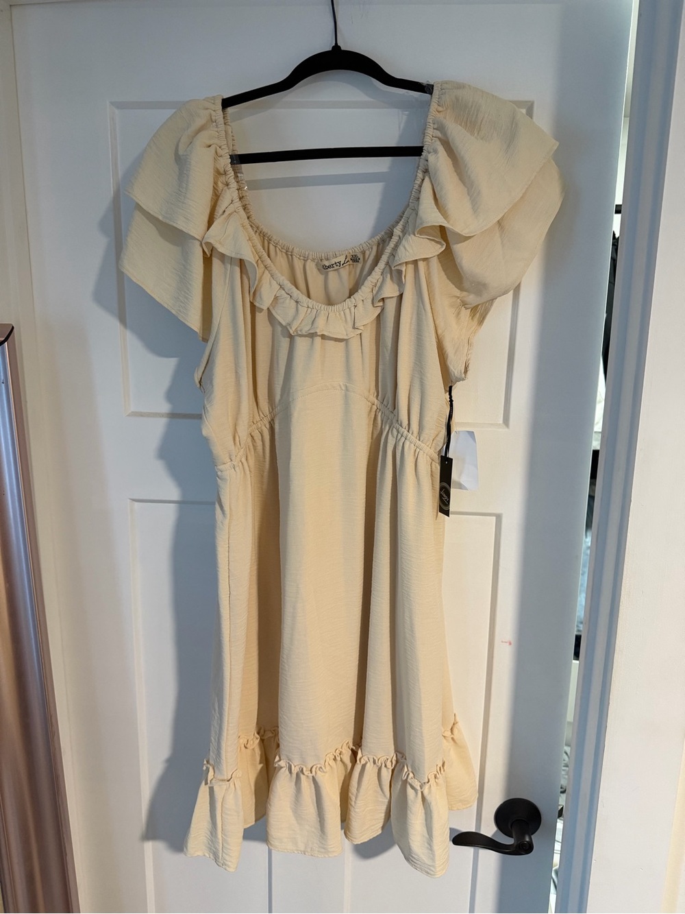 liberty Cream Ruffle Neck Blouse